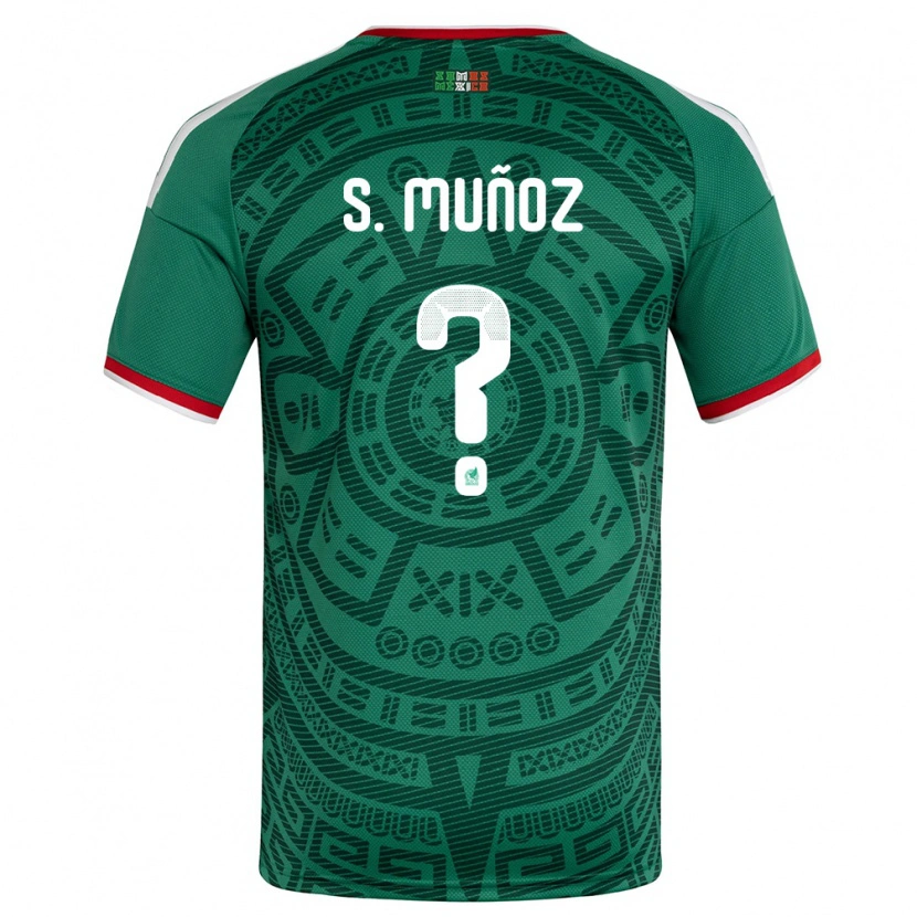 Danxen Mujer Camiseta México Santiago Muñóz #0 Verde Blanco Rojo 1ª Equipación 26-28 La Camisa
