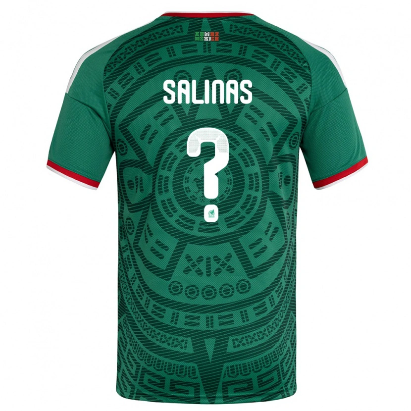 Danxen Mujer Camiseta México Jesús Salinas #0 Verde Blanco Rojo 1ª Equipación 26-28 La Camisa