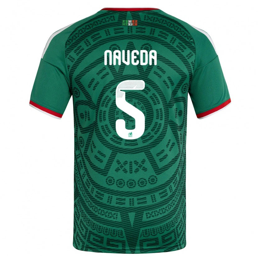 Danxen Mujer Camiseta México Santiago Naveda #5 Verde Blanco Rojo 1ª Equipación 26-28 La Camisa