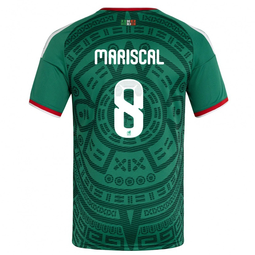 Danxen Mujer Camiseta México Salvador Mariscal #8 Verde Blanco Rojo 1ª Equipación 26-28 La Camisa