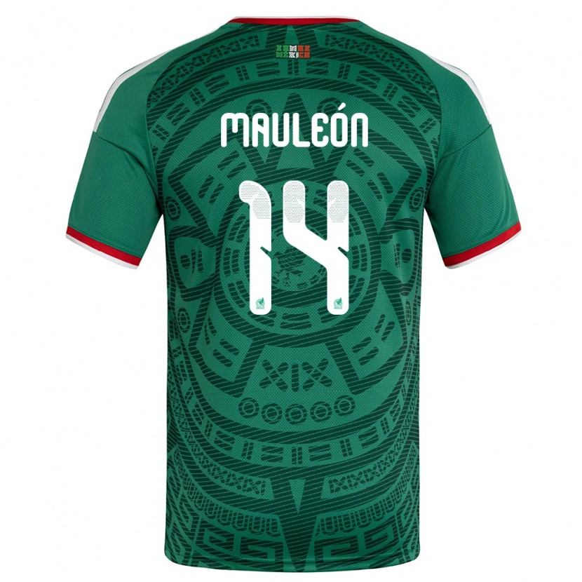 Danxen Mujer Camiseta México Natalia Mauleon #14 Verde Blanco Rojo 1ª Equipación 26-28 La Camisa