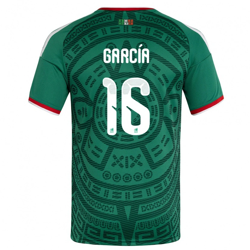 Danxen Mujer Camiseta México Uziel Garcia #16 Verde Blanco Rojo 1ª Equipación 26-28 La Camisa