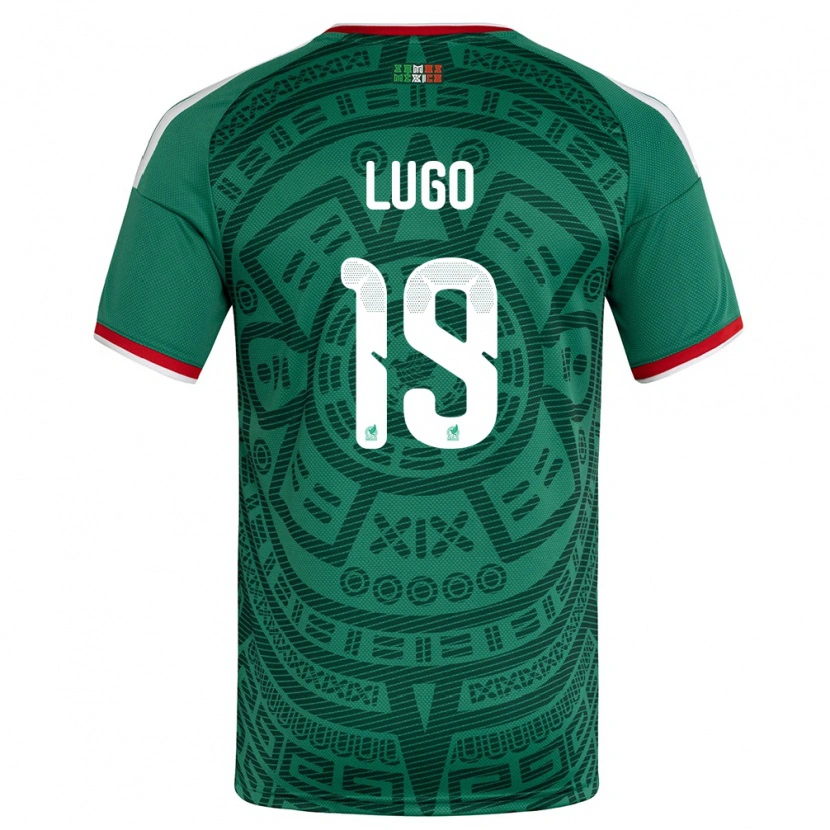 Danxen Mujer Camiseta México Edy Lugo #19 Verde Blanco Rojo 1ª Equipación 26-28 La Camisa