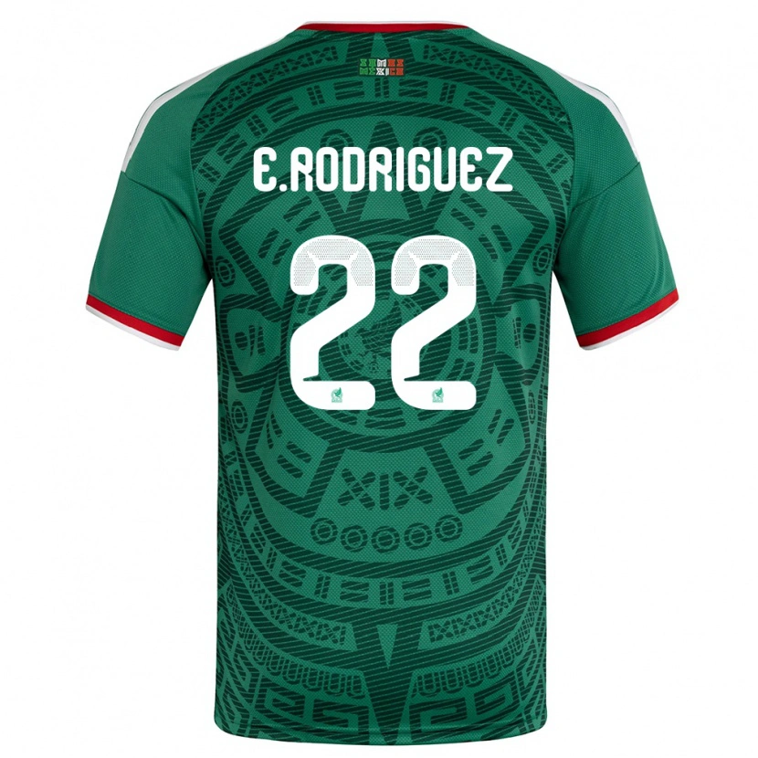 Danxen Mujer Camiseta México Emilio Rodríguez #22 Verde Blanco Rojo 1ª Equipación 26-28 La Camisa