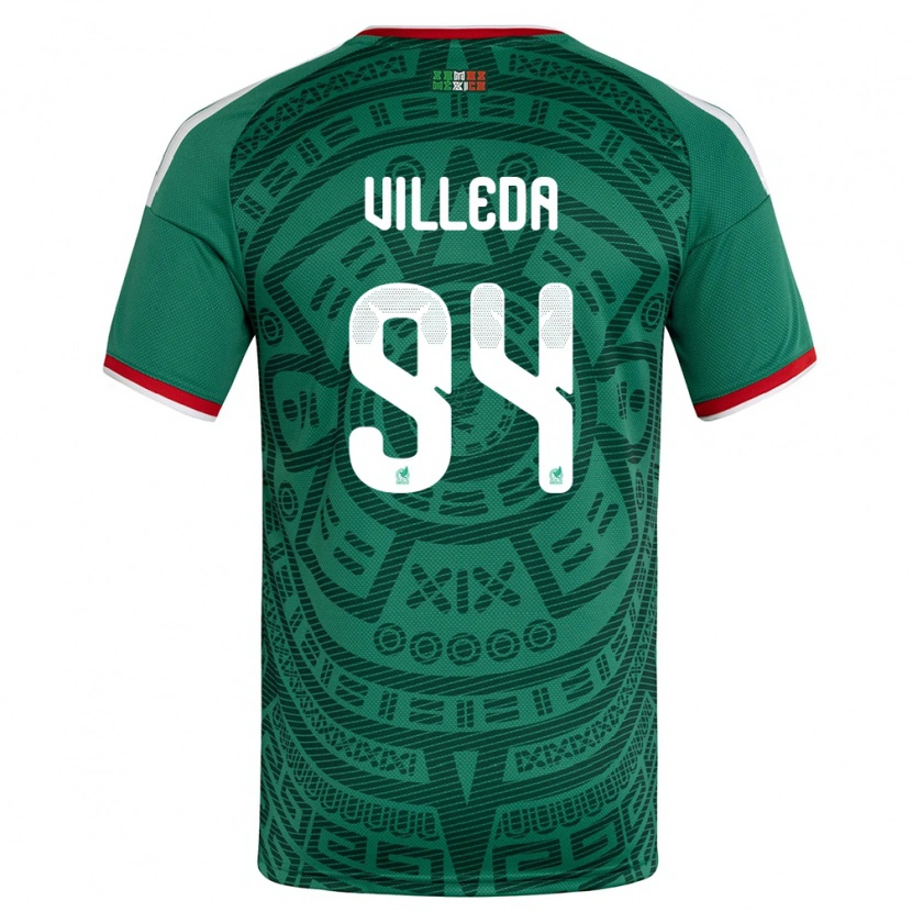 Danxen Mujer Camiseta México Melany Villeda #94 Verde Blanco Rojo 1ª Equipación 26-28 La Camisa