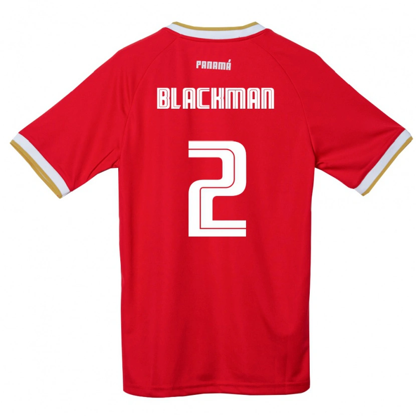 Danxen Mujer Camiseta Panamá César Blackman #2 Rojo Marrón Blanco 1ª Equipación 26-28 La Camisa