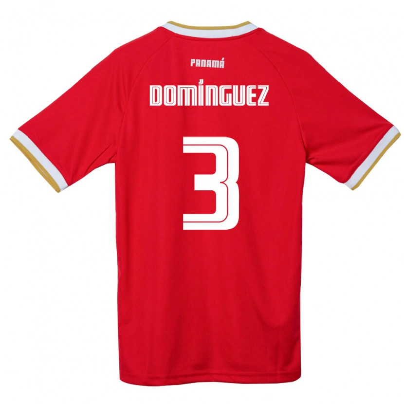 Danxen Mujer Camiseta Panamá Stephen Domínguez #3 Rojo Marrón Blanco 1ª Equipación 26-28 La Camisa