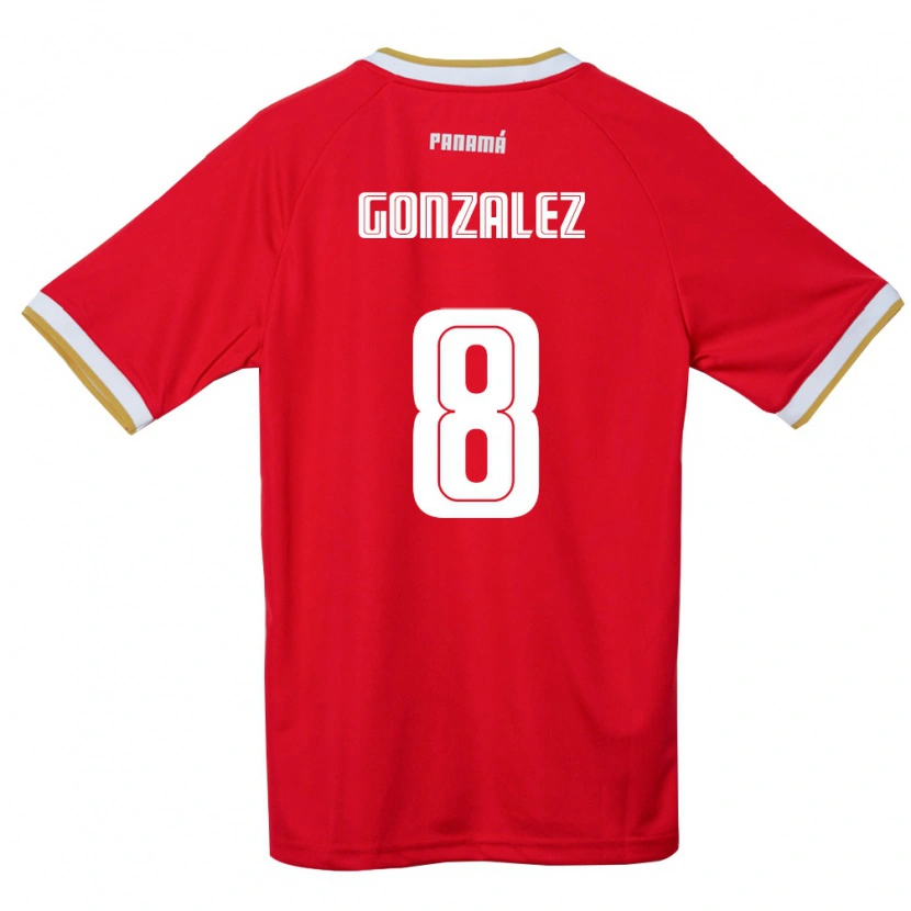 Danxen Mujer Camiseta Panamá Schiandra González #8 Rojo Marrón Blanco 1ª Equipación 26-28 La Camisa