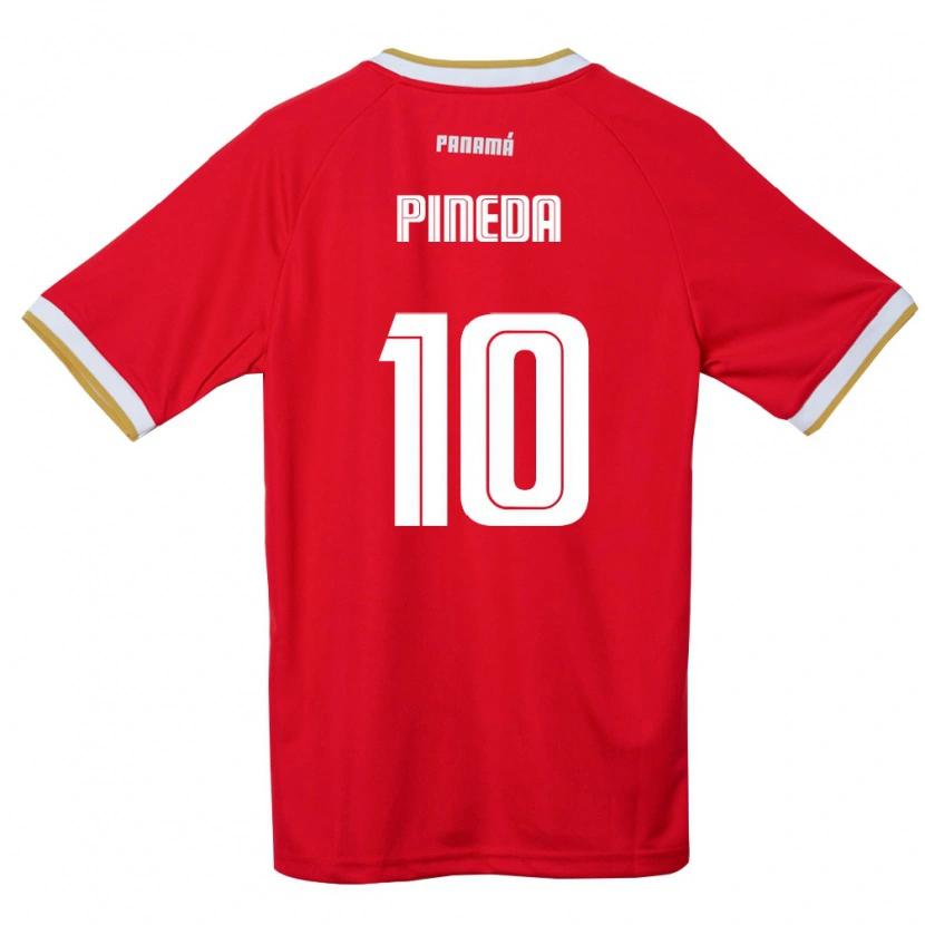 Danxen Mujer Camiseta Panamá Adrián Pineda #10 Rojo Marrón Blanco 1ª Equipación 26-28 La Camisa