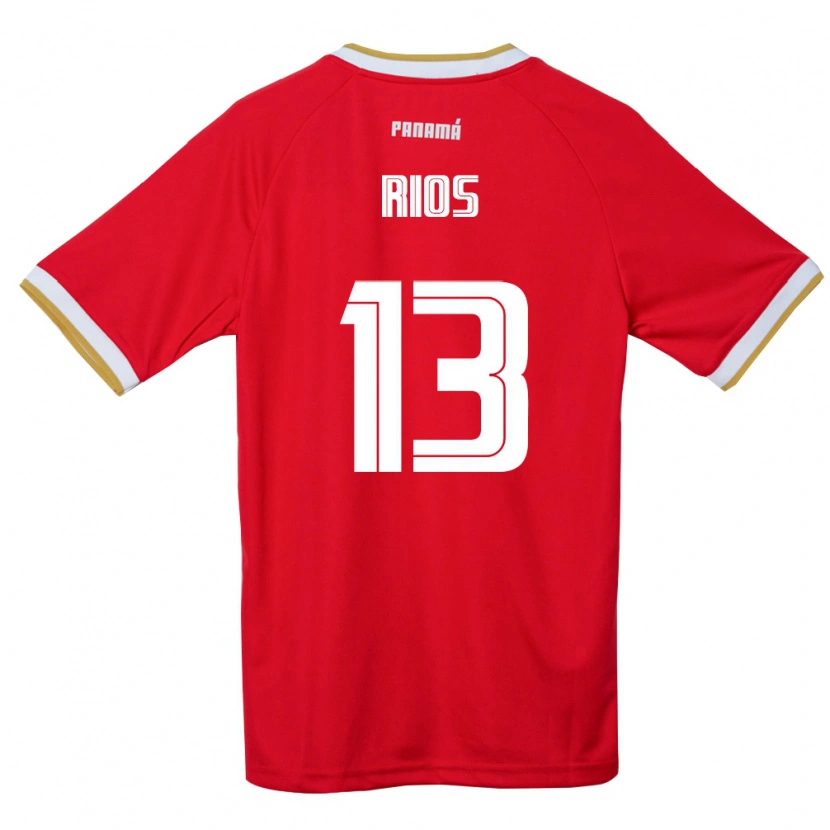 Danxen Mujer Camiseta Panamá Héctor Ríos #13 Rojo Marrón Blanco 1ª Equipación 26-28 La Camisa