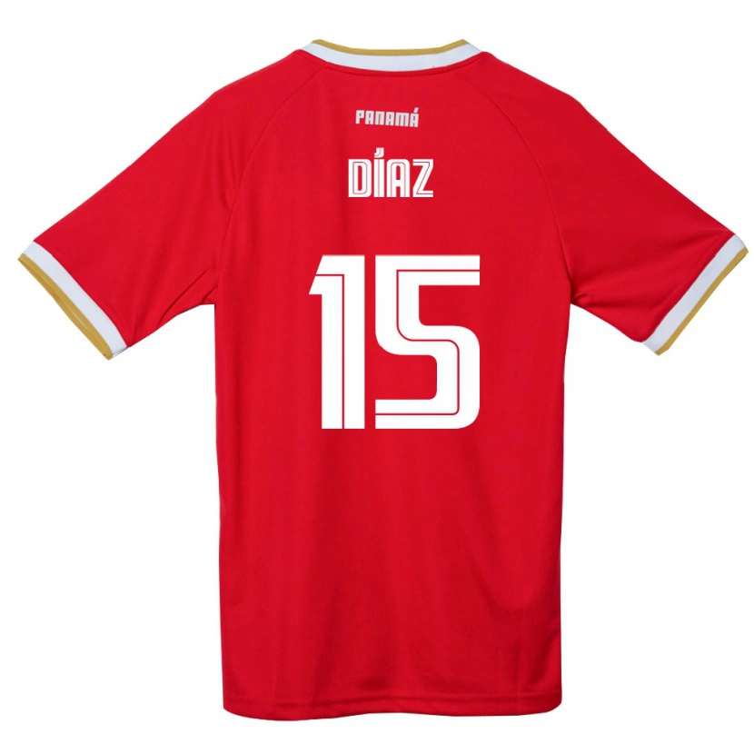 Danxen Mujer Camiseta Panamá Jasir Díaz #15 Rojo Marrón Blanco 1ª Equipación 26-28 La Camisa