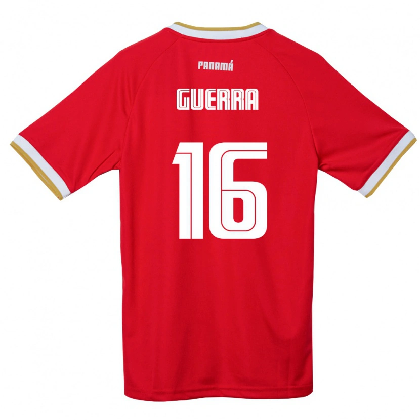 Danxen Mujer Camiseta Panamá Héctor Guerra #16 Rojo Marrón Blanco 1ª Equipación 26-28 La Camisa