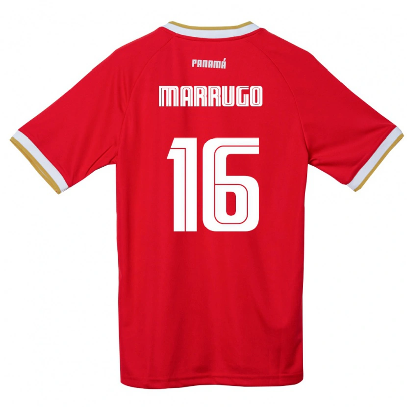 Danxen Mujer Camiseta Panamá Neir Marrugo #16 Rojo Marrón Blanco 1ª Equipación 26-28 La Camisa