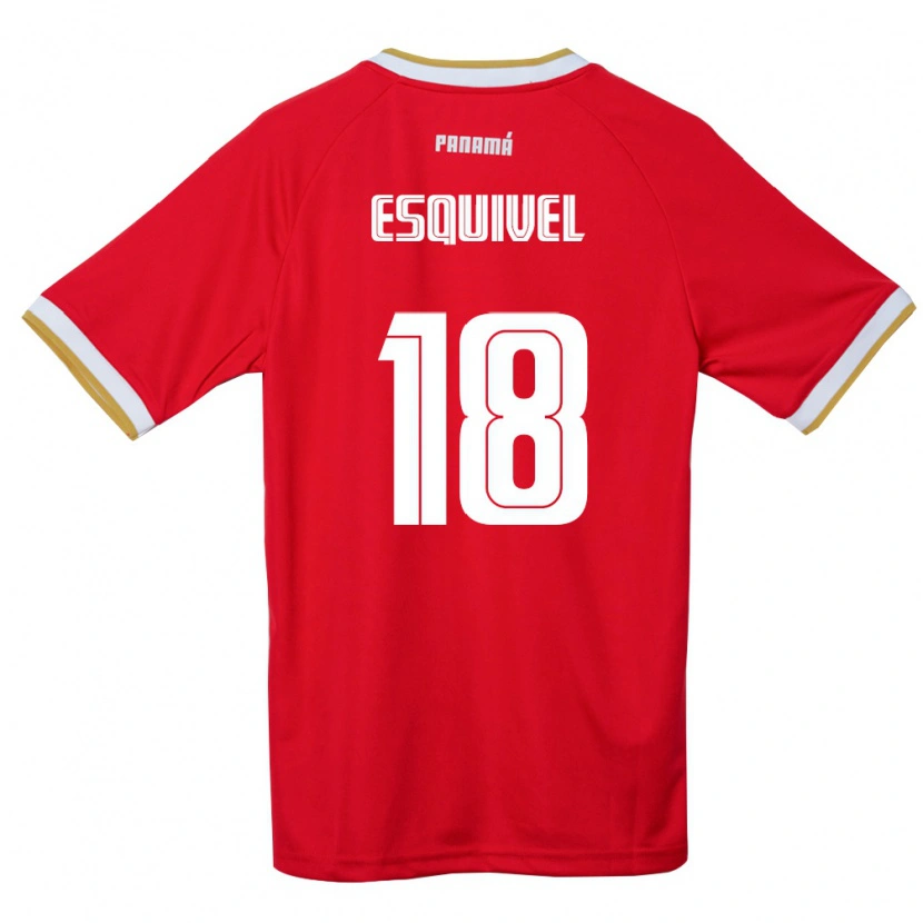 Danxen Mujer Camiseta Panamá Juan Esquivel #18 Rojo Marrón Blanco 1ª Equipación 26-28 La Camisa