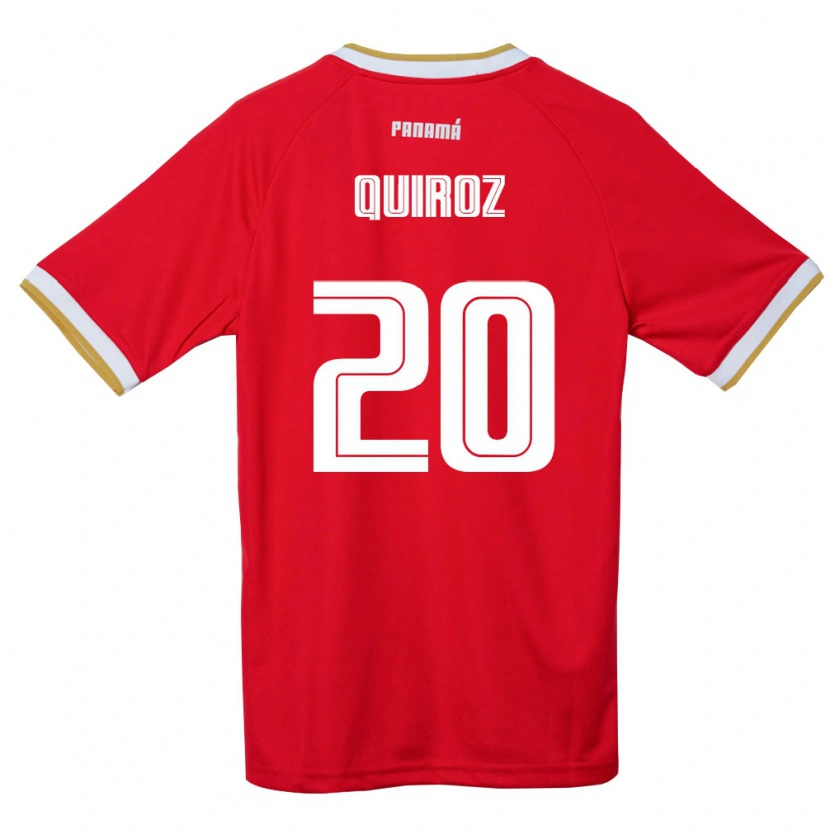 Danxen Mujer Camiseta Panamá Gabriel Quiroz #20 Rojo Marrón Blanco 1ª Equipación 26-28 La Camisa