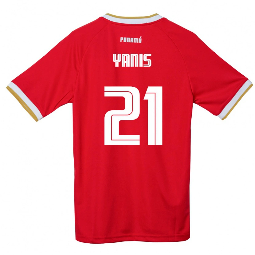 Danxen Mujer Camiseta Panamá César Yanis #21 Rojo Marrón Blanco 1ª Equipación 26-28 La Camisa
