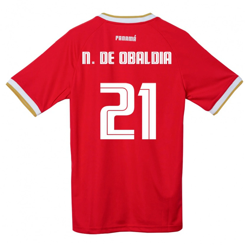 Danxen Mujer Camiseta Panamá Nicole De Obaldía #21 Rojo Marrón Blanco 1ª Equipación 26-28 La Camisa