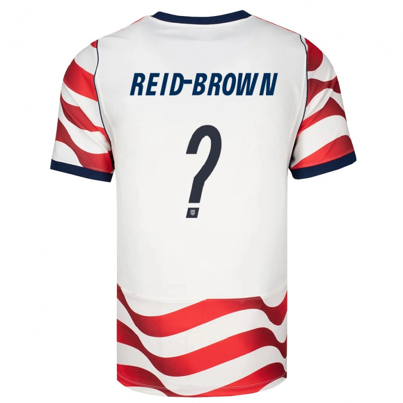 Danxen Mujer Camiseta Estados Unidos Tahir Reid-Brown #0 Rojo Blanco Negro 1ª Equipación 26-28 La Camisa