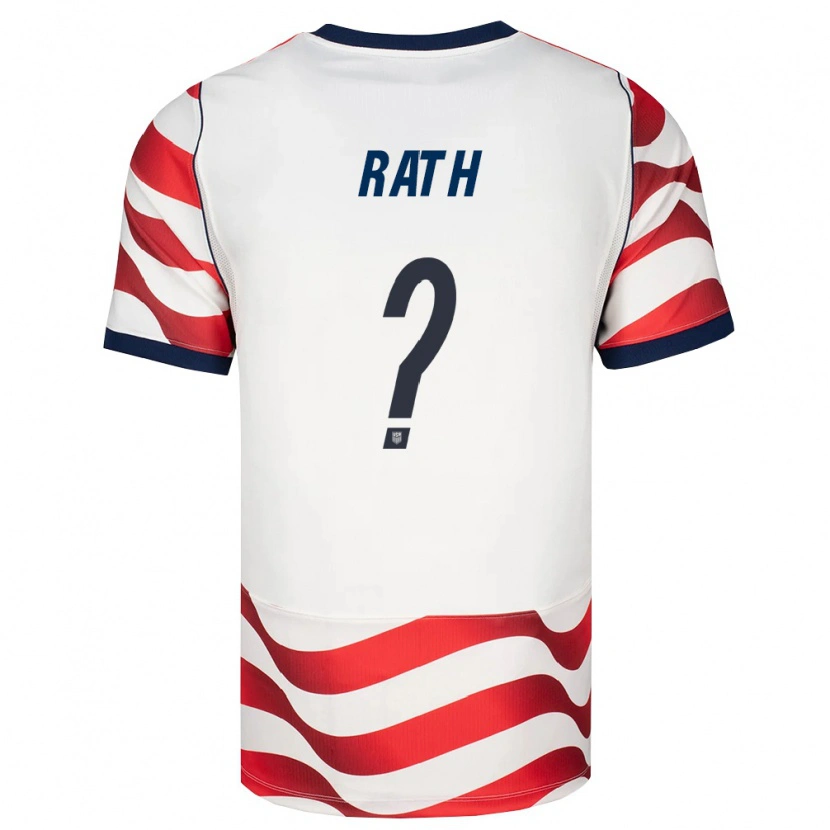 Danxen Mujer Camiseta Estados Unidos Jacob Rath #0 Rojo Blanco Negro 1ª Equipación 26-28 La Camisa
