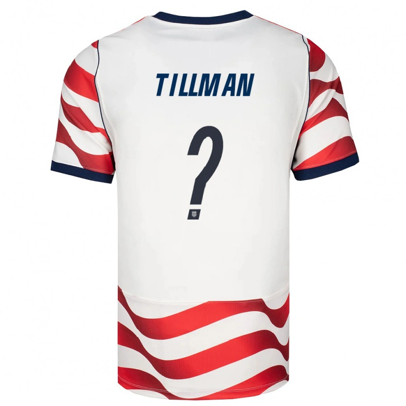 Danxen Mujer Camiseta Estados Unidos Malik Tillman #0 Rojo Blanco Negro 1ª Equipación 26-28 La Camisa