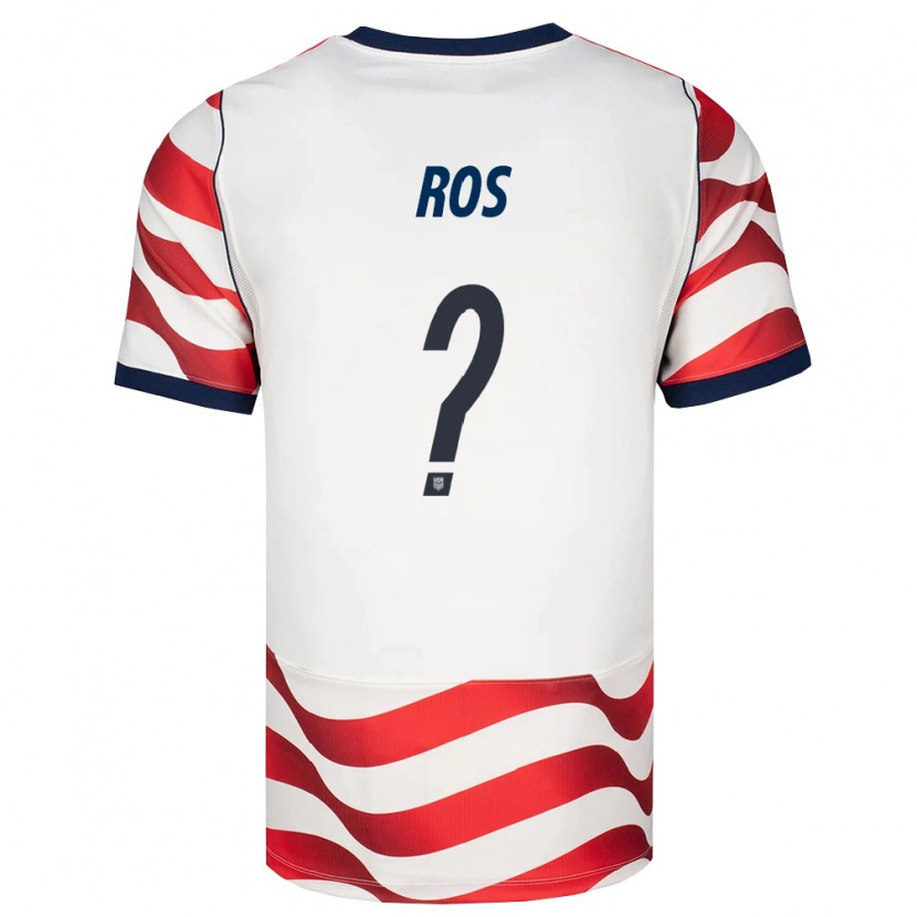 Danxen Mujer Camiseta Estados Unidos Diego Ros #0 Rojo Blanco Negro 1ª Equipación 26-28 La Camisa