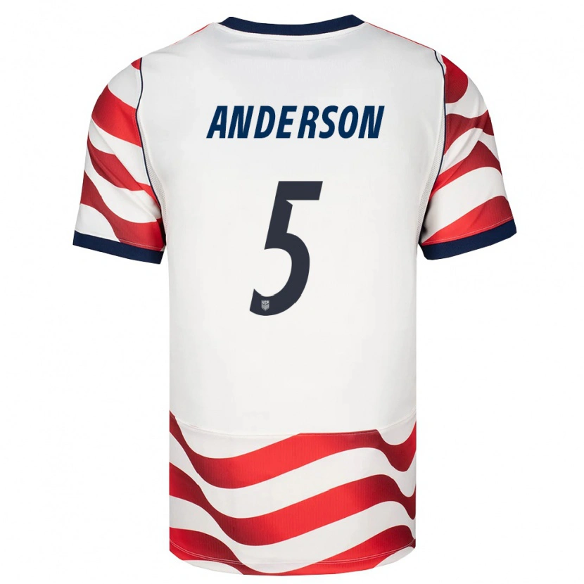 Danxen Mujer Camiseta Estados Unidos Freddie Anderson #5 Rojo Blanco Negro 1ª Equipación 26-28 La Camisa
