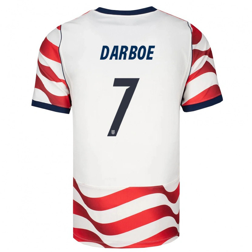 Danxen Mujer Camiseta Estados Unidos Bajung Darboe #7 Rojo Blanco Negro 1ª Equipación 26-28 La Camisa