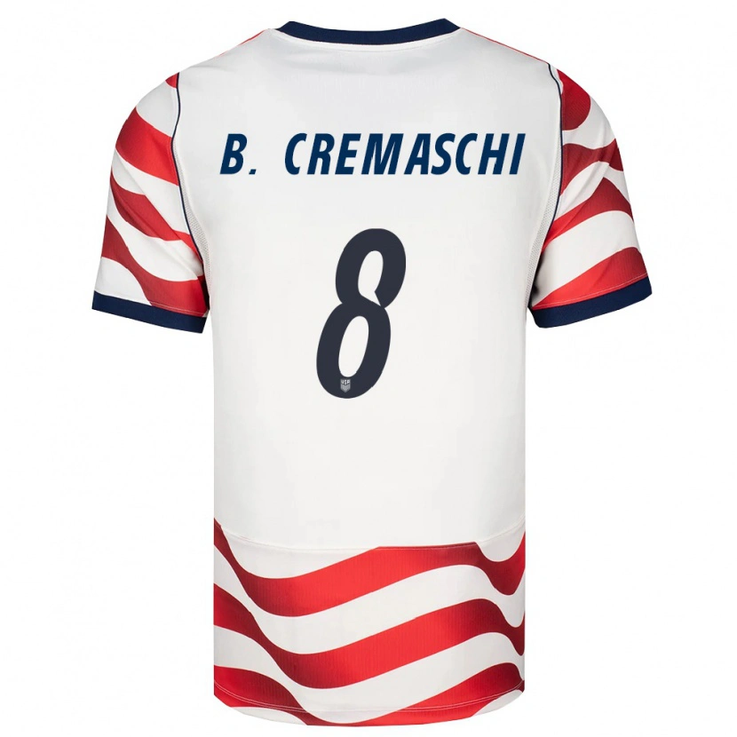 Danxen Mujer Camiseta Estados Unidos Benjamin Cremaschi #8 Rojo Blanco Negro 1ª Equipación 26-28 La Camisa