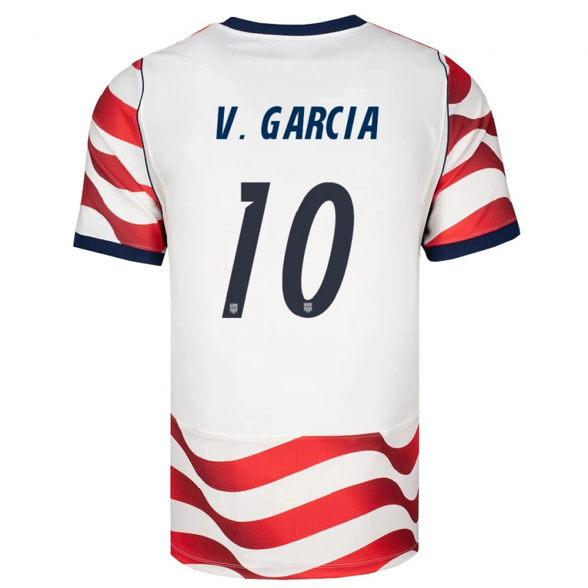 Danxen Mujer Camiseta Estados Unidos Vinny Garcia #10 Rojo Blanco Negro 1ª Equipación 26-28 La Camisa