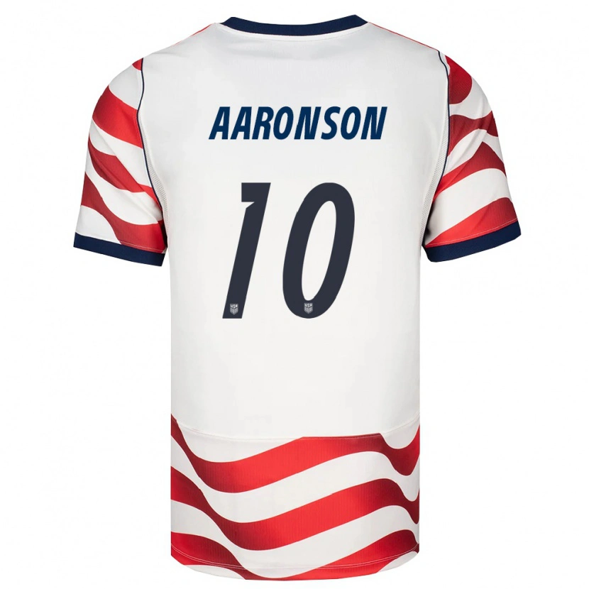 Danxen Mujer Camiseta Estados Unidos Paxten Aaronson #10 Rojo Blanco Negro 1ª Equipación 26-28 La Camisa