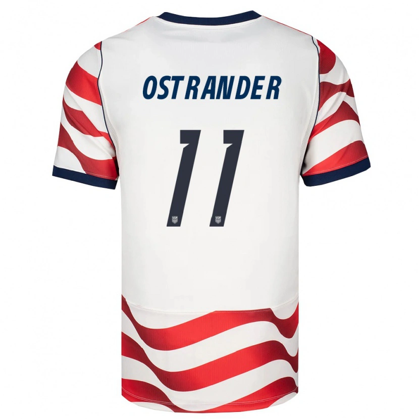 Danxen Mujer Camiseta Estados Unidos William Ostrander #11 Rojo Blanco Negro 1ª Equipación 26-28 La Camisa