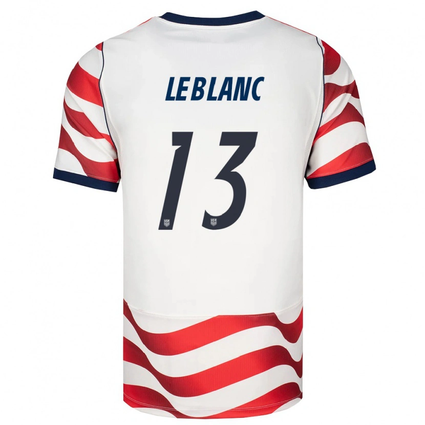 Danxen Mujer Camiseta Estados Unidos Kellan Leblanc #13 Rojo Blanco Negro 1ª Equipación 26-28 La Camisa