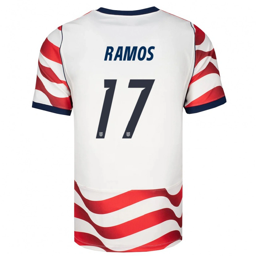 Danxen Mujer Camiseta Estados Unidos Rubén Ramos #17 Rojo Blanco Negro 1ª Equipación 26-28 La Camisa