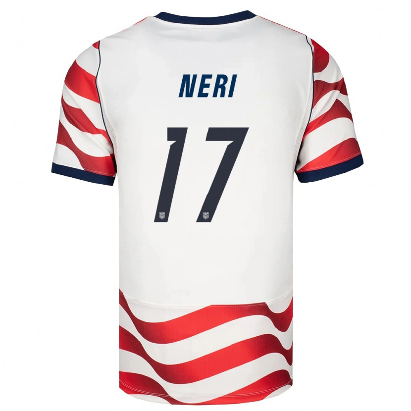 Danxen Mujer Camiseta Estados Unidos Rodrigo Neri #17 Rojo Blanco Negro 1ª Equipación 26-28 La Camisa
