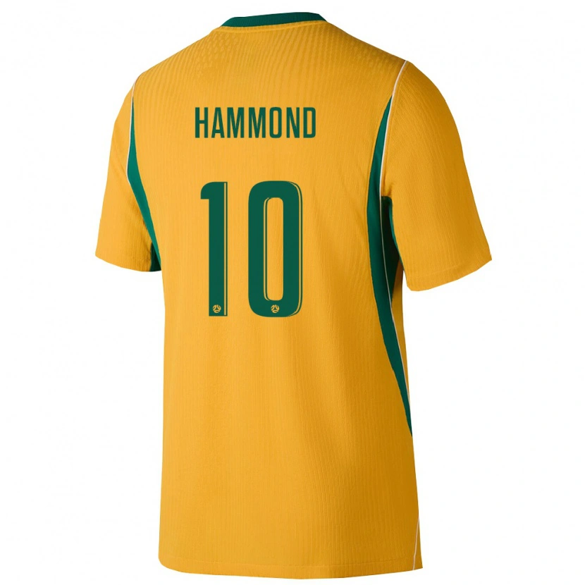 Danxen Mujer Camiseta Australia Aydan Hammond #10 Amarillo Verde 1ª Equipación 26-28 La Camisa