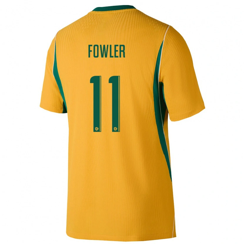 Danxen Mujer Camiseta Australia Mary Fowler #11 Amarillo Verde 1ª Equipación 26-28 La Camisa