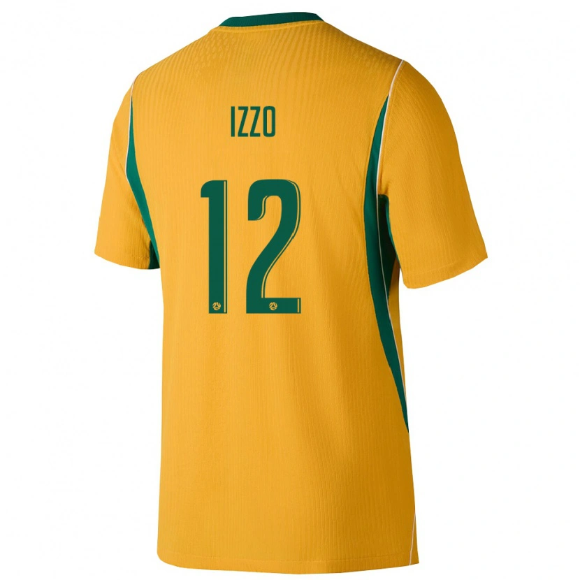 Danxen Mujer Camiseta Australia Paul Izzo #12 Amarillo Verde 1ª Equipación 26-28 La Camisa