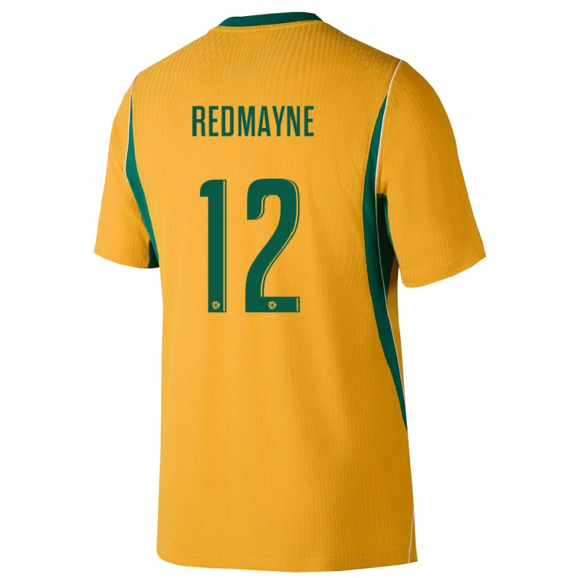 Danxen Mujer Camiseta Australia Andrew Redmayne #12 Amarillo Verde 1ª Equipación 26-28 La Camisa