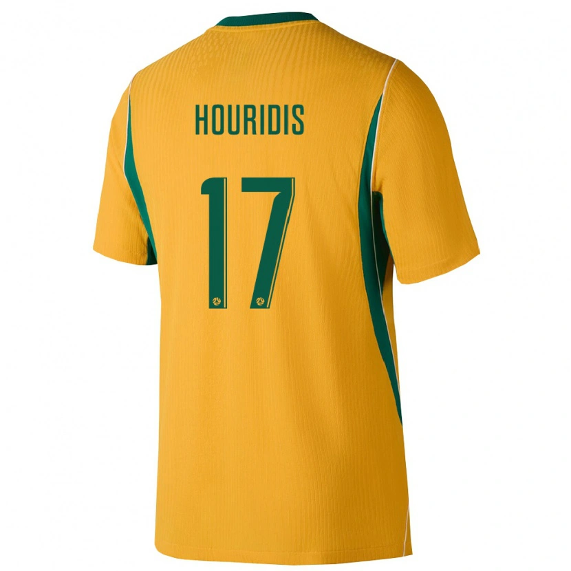 Danxen Mujer Camiseta Australia Alexi Houridis #17 Amarillo Verde 1ª Equipación 26-28 La Camisa
