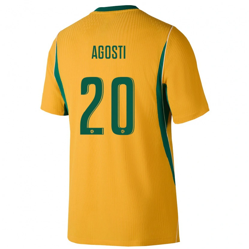 Danxen Mujer Camiseta Australia Louis Agosti #20 Amarillo Verde 1ª Equipación 26-28 La Camisa
