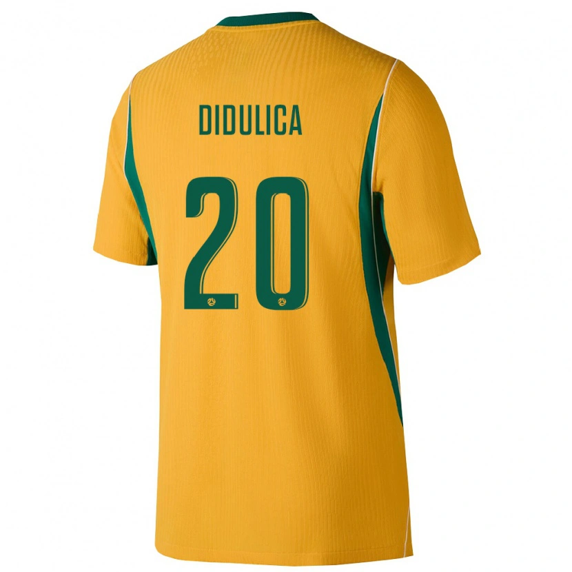 Danxen Mujer Camiseta Australia Anthony Didulica #20 Amarillo Verde 1ª Equipación 26-28 La Camisa