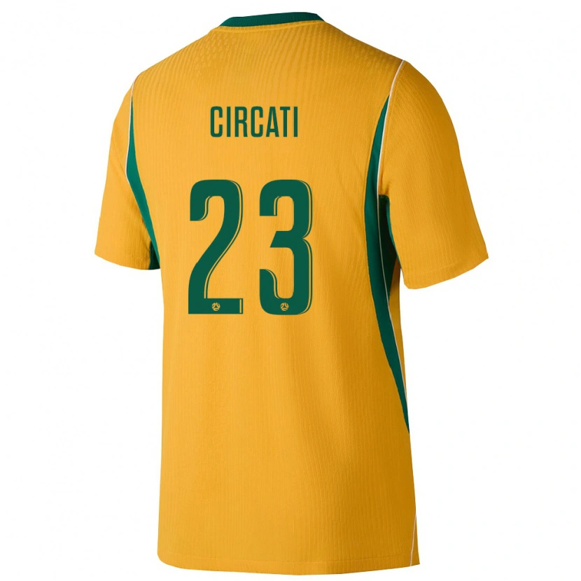 Danxen Mujer Camiseta Australia Alessandro Circati #23 Amarillo Verde 1ª Equipación 26-28 La Camisa