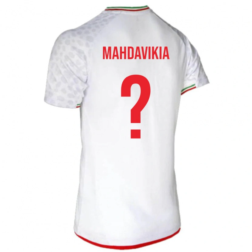 Danxen Mujer Camiseta Irán Ario Mahdavikia #0 Blanco Rojo 1ª Equipación 26-28 La Camisa
