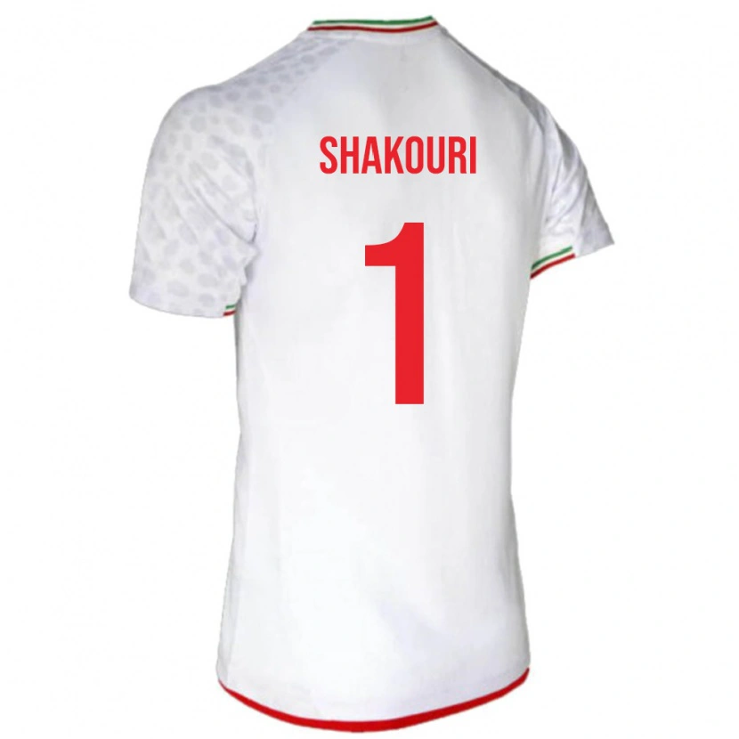Danxen Mujer Camiseta Irán Arsha Shakouri #1 Blanco Rojo 1ª Equipación 26-28 La Camisa