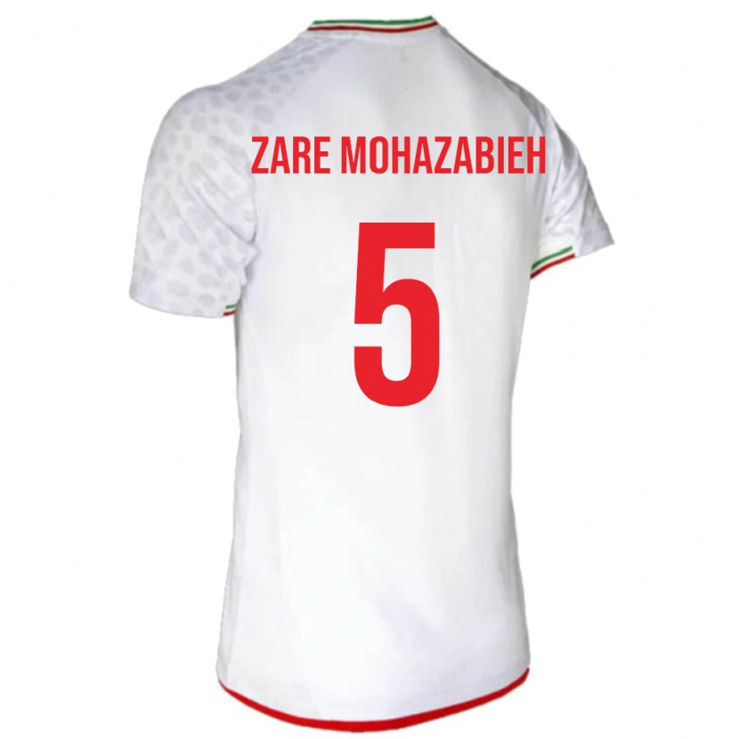 Danxen Mujer Camiseta Irán Mohammadmehdi Zare #5 Blanco Rojo 1ª Equipación 26-28 La Camisa