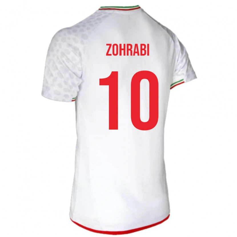 Danxen Mujer Camiseta Irán Sara Zohrabi #10 Blanco Rojo 1ª Equipación 26-28 La Camisa