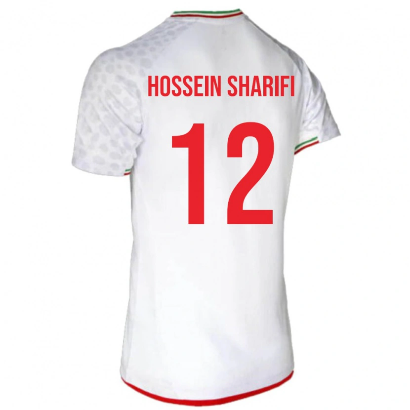 Danxen Mujer Camiseta Irán Mohammad Hossein Sharifi #12 Blanco Rojo 1ª Equipación 26-28 La Camisa