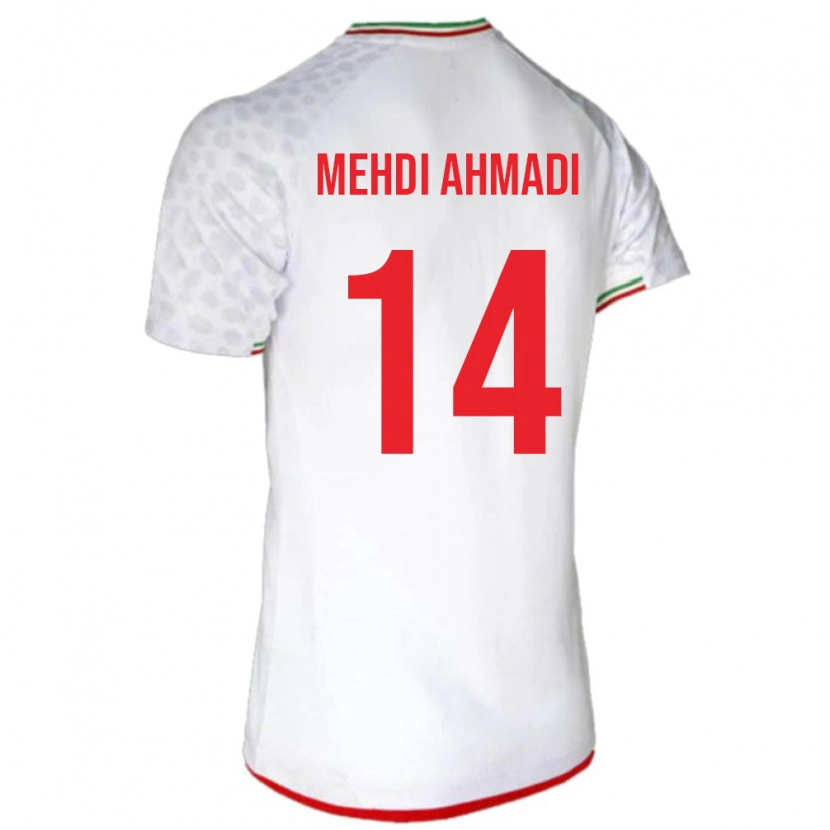 Danxen Mujer Camiseta Irán Mohammad Mehdi Ahmadi #14 Blanco Rojo 1ª Equipación 26-28 La Camisa