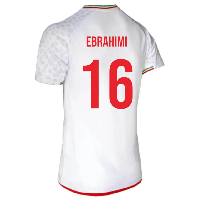 Danxen Mujer Camiseta Irán Omid Ebrahimi #16 Blanco Rojo 1ª Equipación 26-28 La Camisa