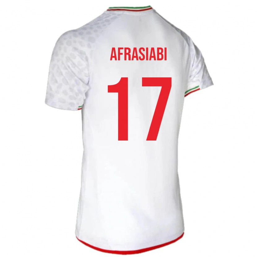 Danxen Mujer Camiseta Irán Amirmohammad Afrasiabi #17 Blanco Rojo 1ª Equipación 26-28 La Camisa